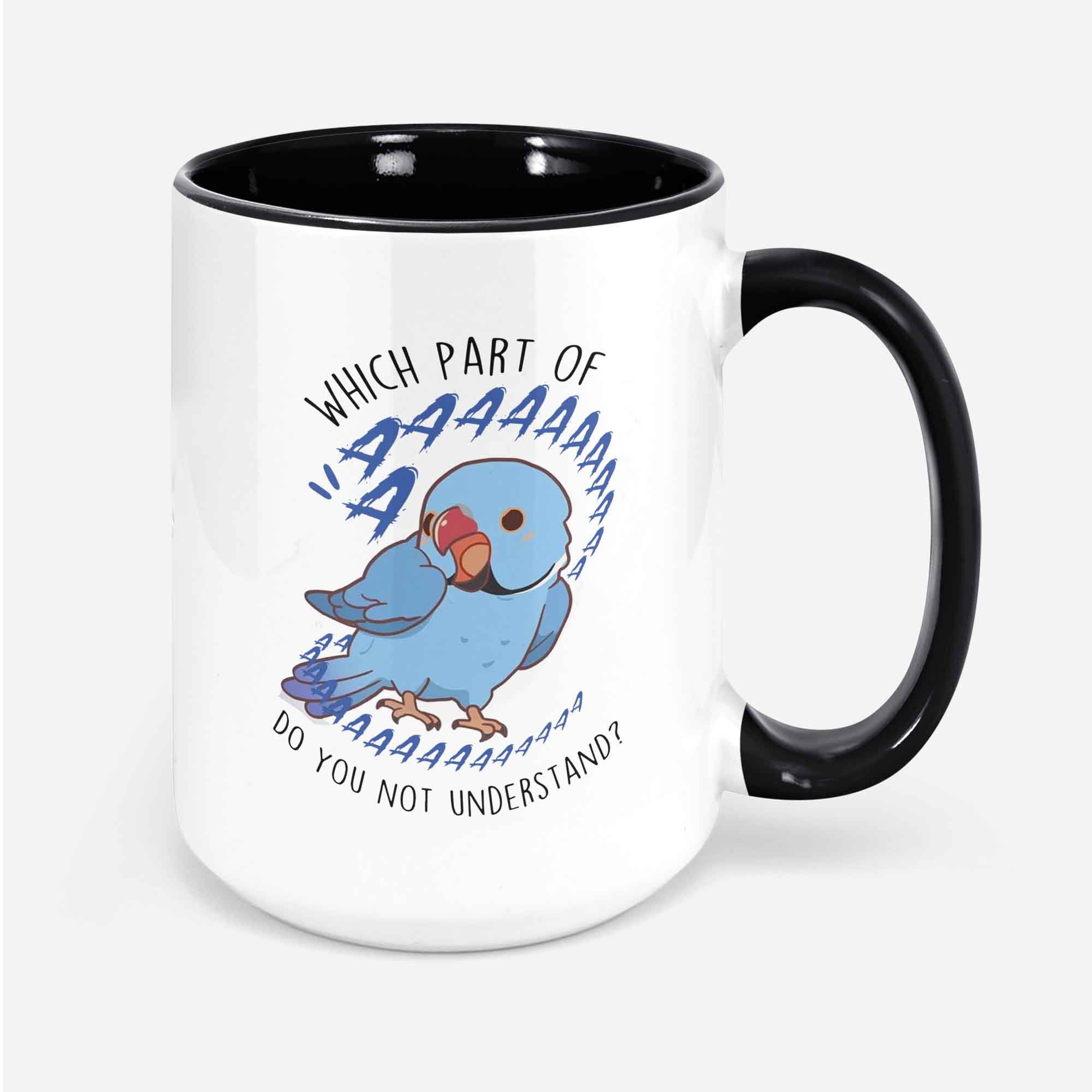 Blue Indian Ringneck Parrot Coffee Mug Cute Pet Parrot Gift Bird Lover Funny Cup