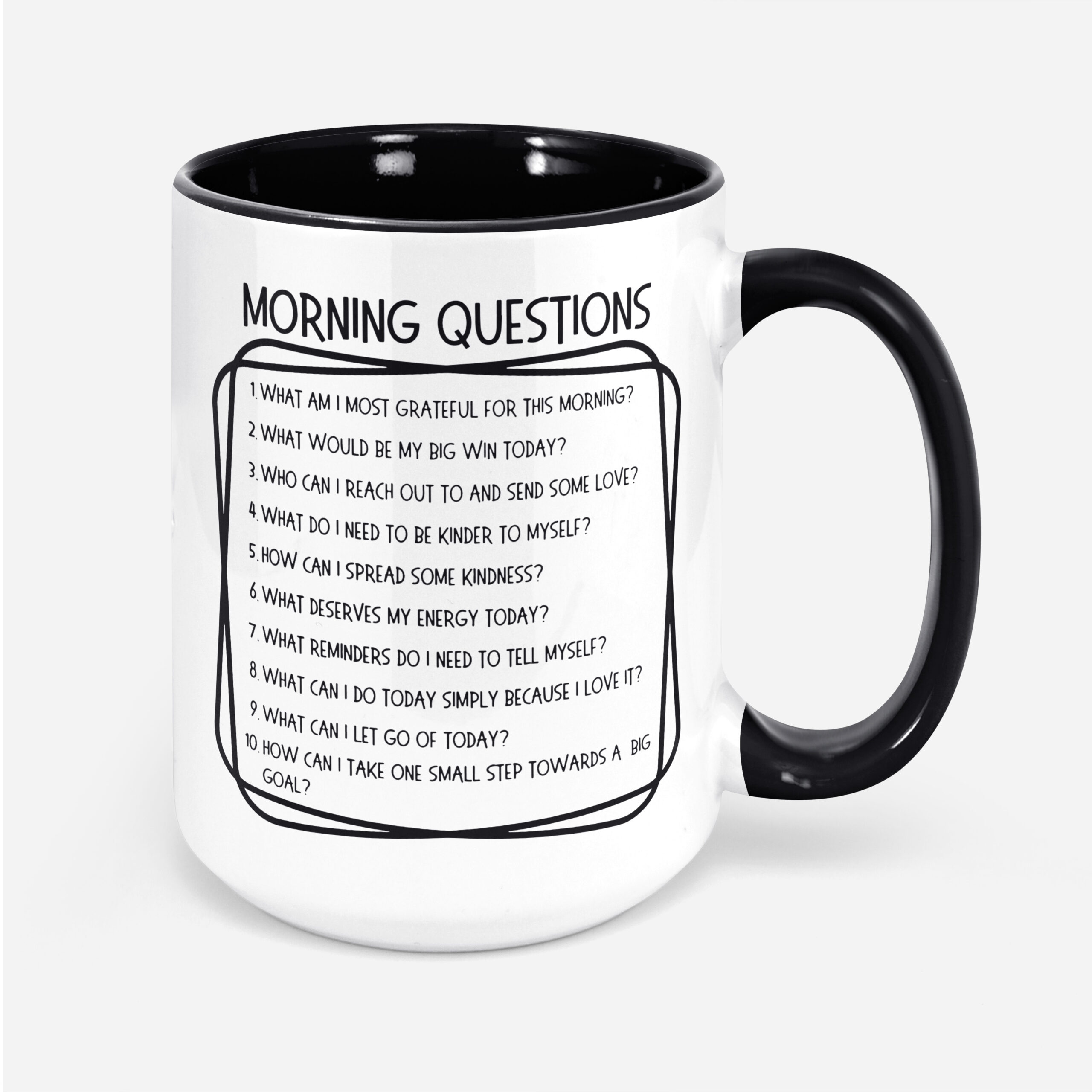 Morning Mindfulness Coffee Mug Morning Questions Coffee Mug Self Help Gift Mental Health Mug Mental Health Gift Get Well Soon Gift