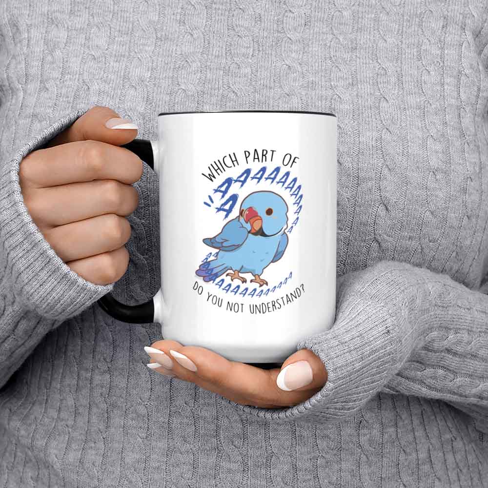 Blue Indian Ringneck Parrot Coffee Mug Cute Pet Parrot Gift Bird Lover Funny Cup