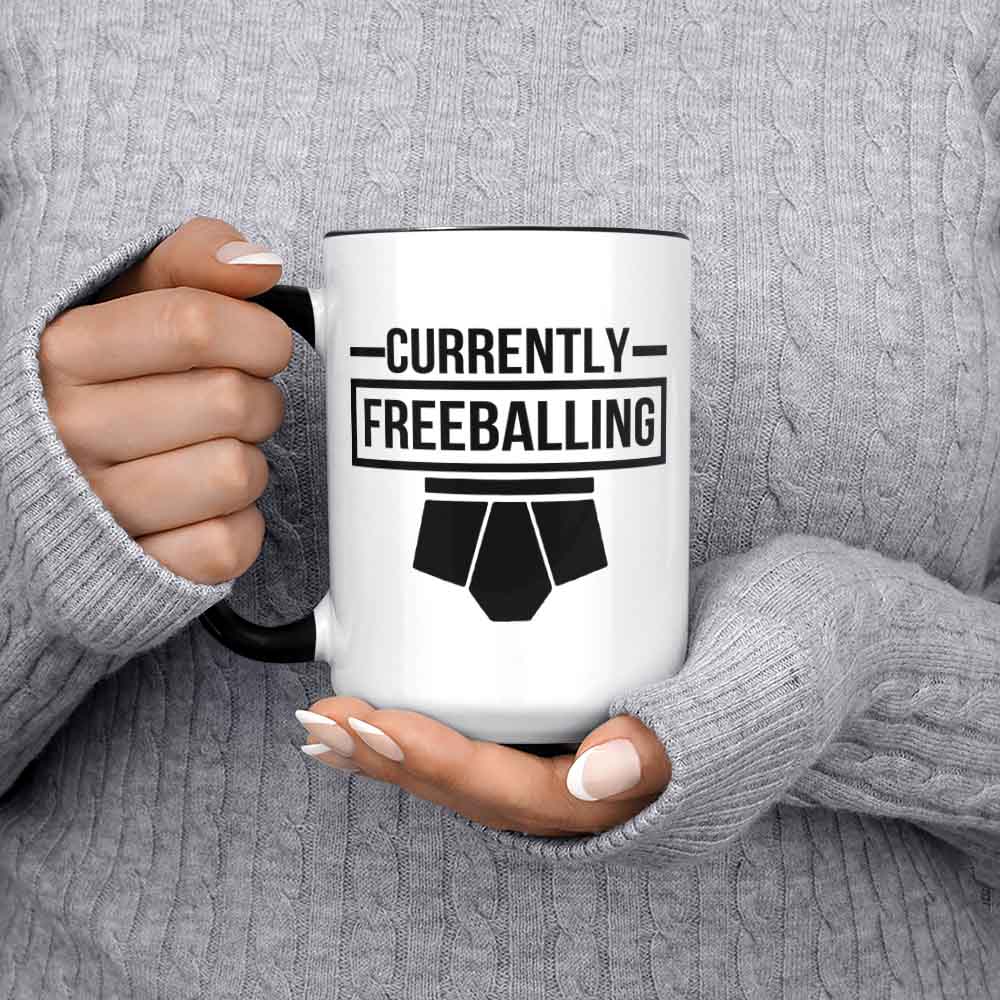 Currently Freeballing Ceramic Mug 11oz Funny Mug Funny Coffee Mug Funny Office Mug Sarcastic Gag Gift Funny Rude Mug