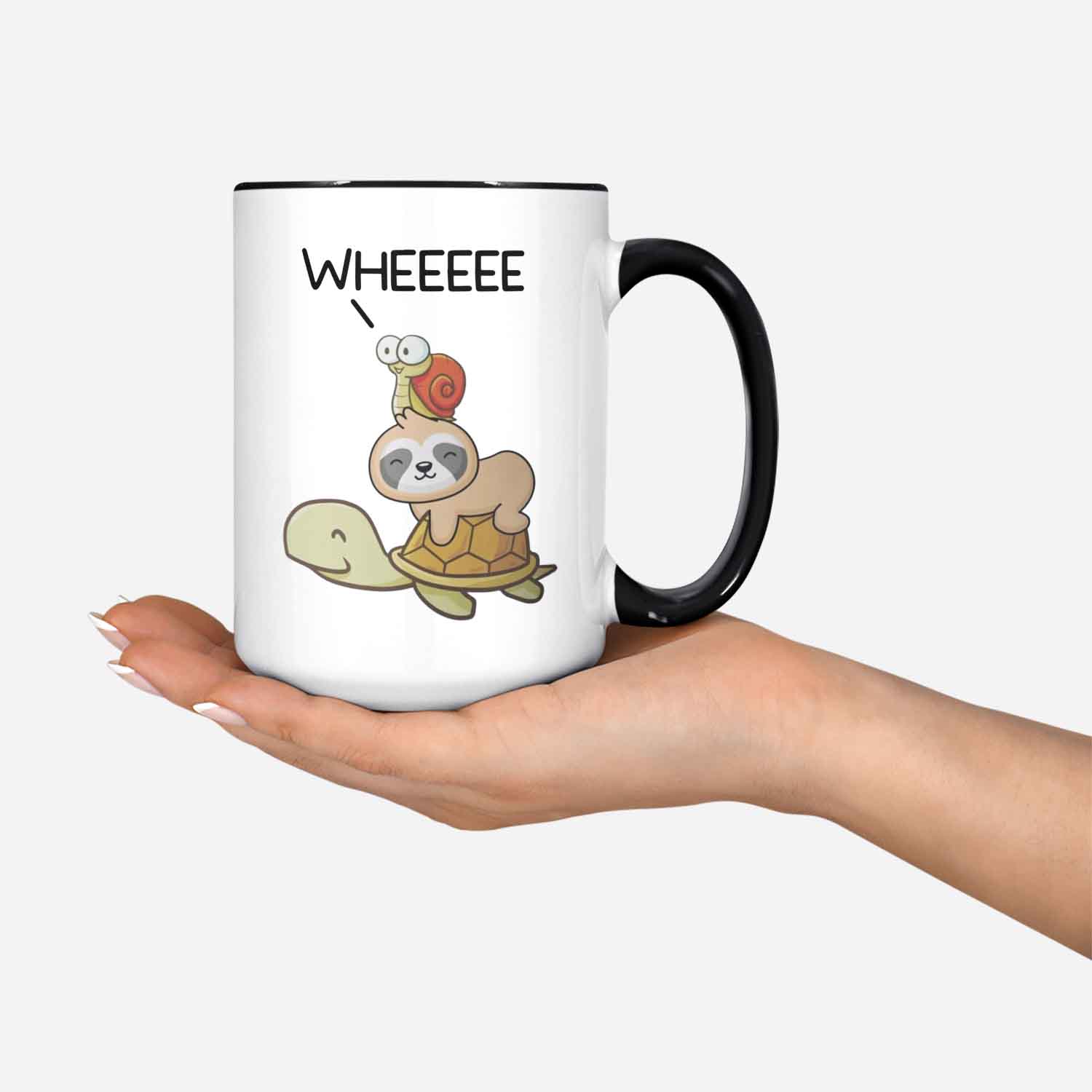 Sloth Turtle Snail Mug Snail Wheeee Mug Snail Riding Turtle Snail Riding Sloth Slow Animals Wee Coffee Cup Cute Animals Funny Animals