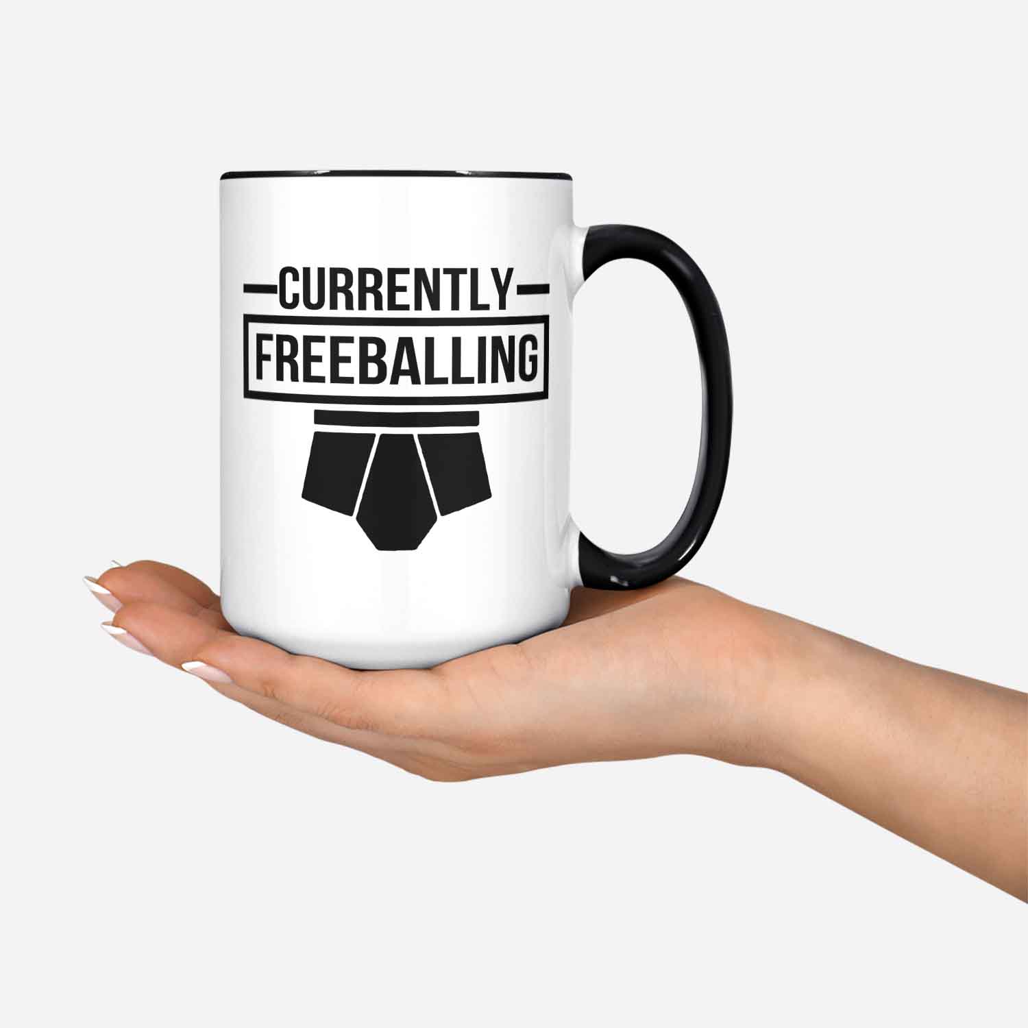 Currently Freeballing Ceramic Mug 11oz Funny Mug Funny Coffee Mug Funny Office Mug Sarcastic Gag Gift Funny Rude Mug