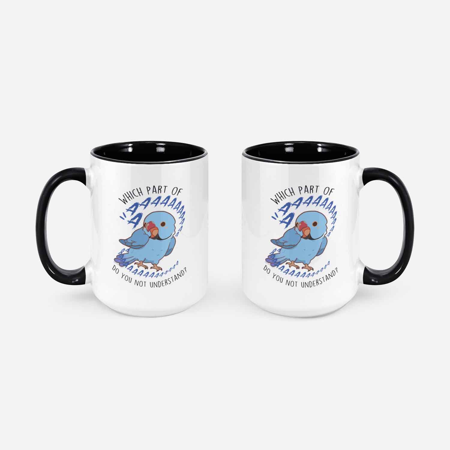 Blue Indian Ringneck Parrot Coffee Mug Cute Pet Parrot Gift Bird Lover Funny Cup