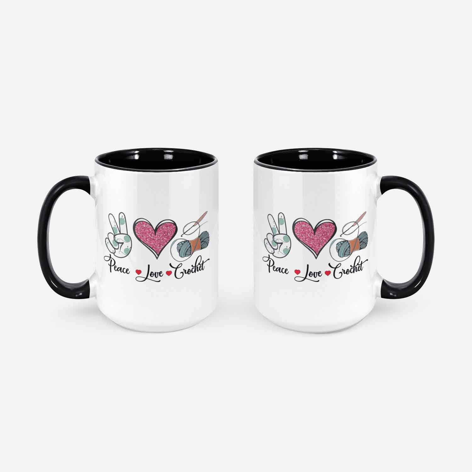 Crochet Mug Peace Love Crochet Crochet Gift Crochet Gift Idea Crochet Love Crochet Lover Crochet Lover Gift Co181wm04