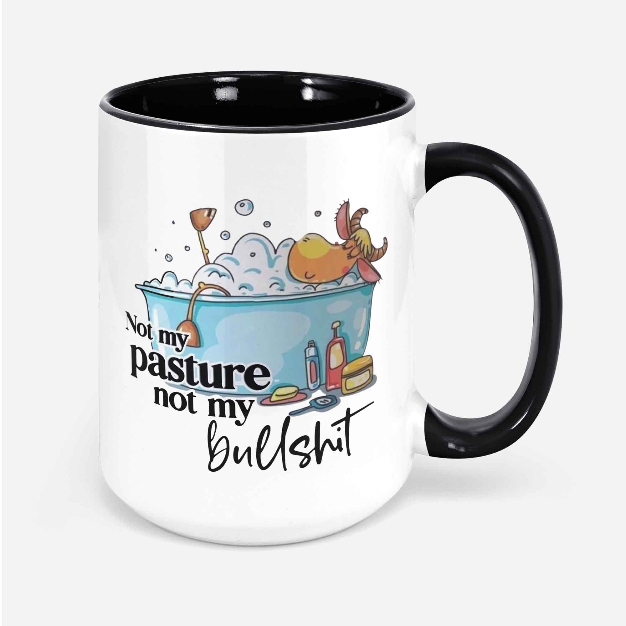 Not My Pasture Not My Bullshit Cow Mug & Coaster Set Gift For Her Cow Funny Tea Coffee Cup