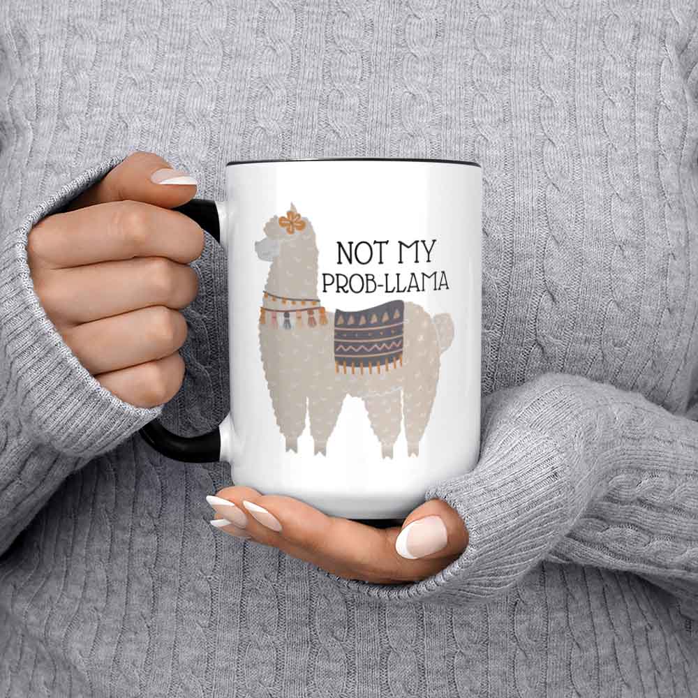 Funny Not My Prob Llama Coffee Mug Cute Llama Gift Idea Llama Gifts For Her Office Gifts Not My Problem Llama Decor Sassy Llama Cup