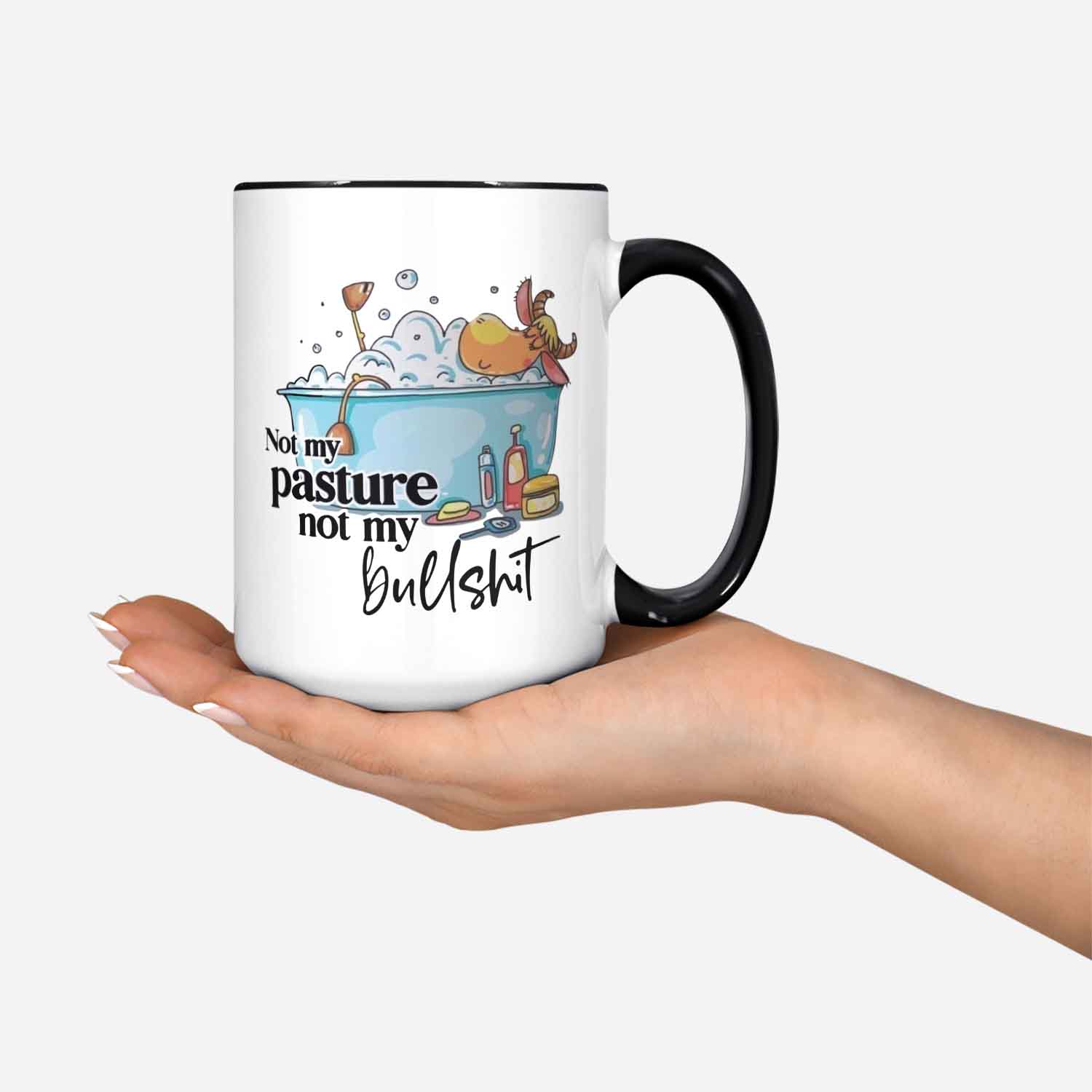 Not My Pasture Not My Bullshit Cow Mug & Coaster Set Gift For Her Cow Funny Tea Coffee Cup