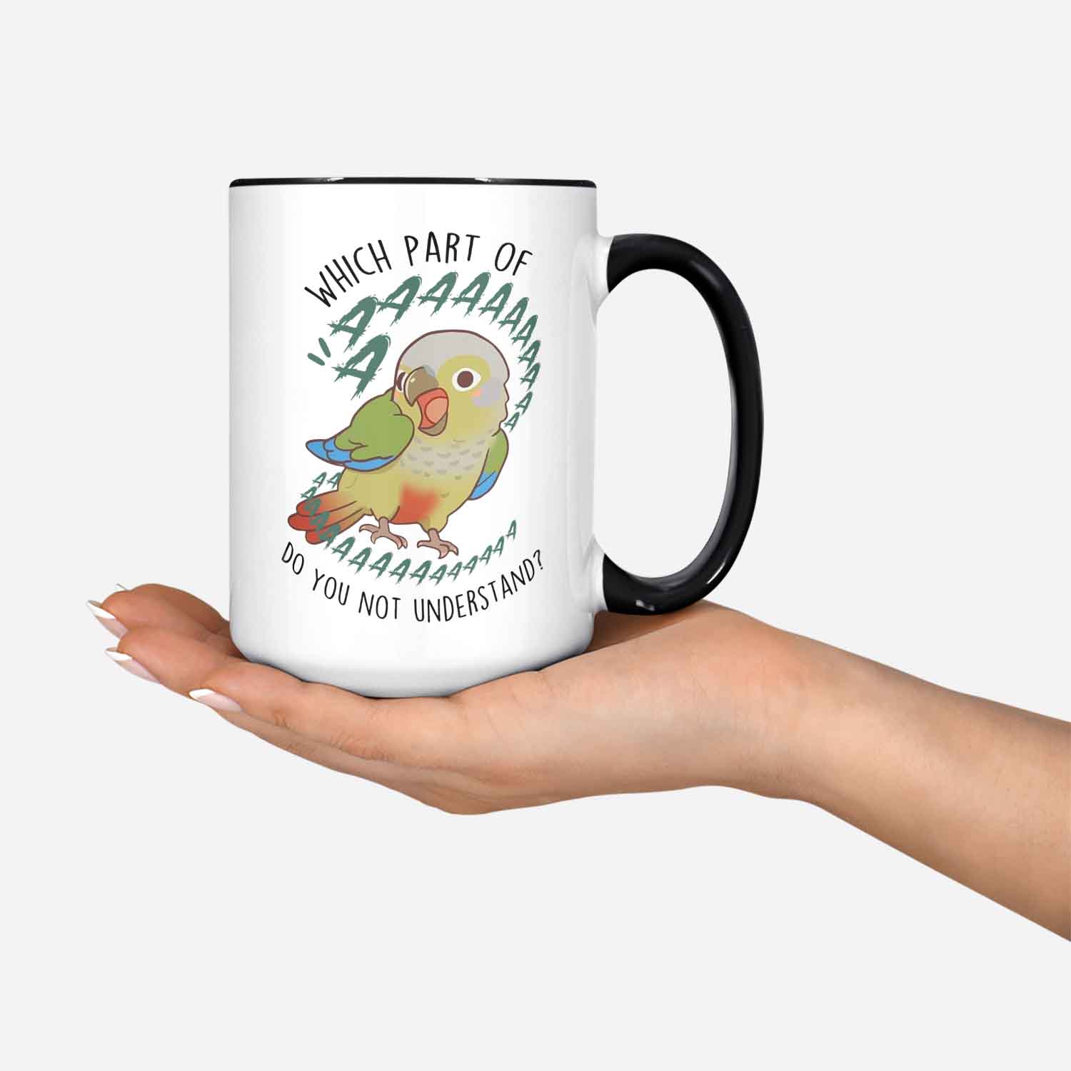 Cinnamon Green Cheek Conure Coffee Mug Cute Pet Parrot Gift Bird Lover Funny