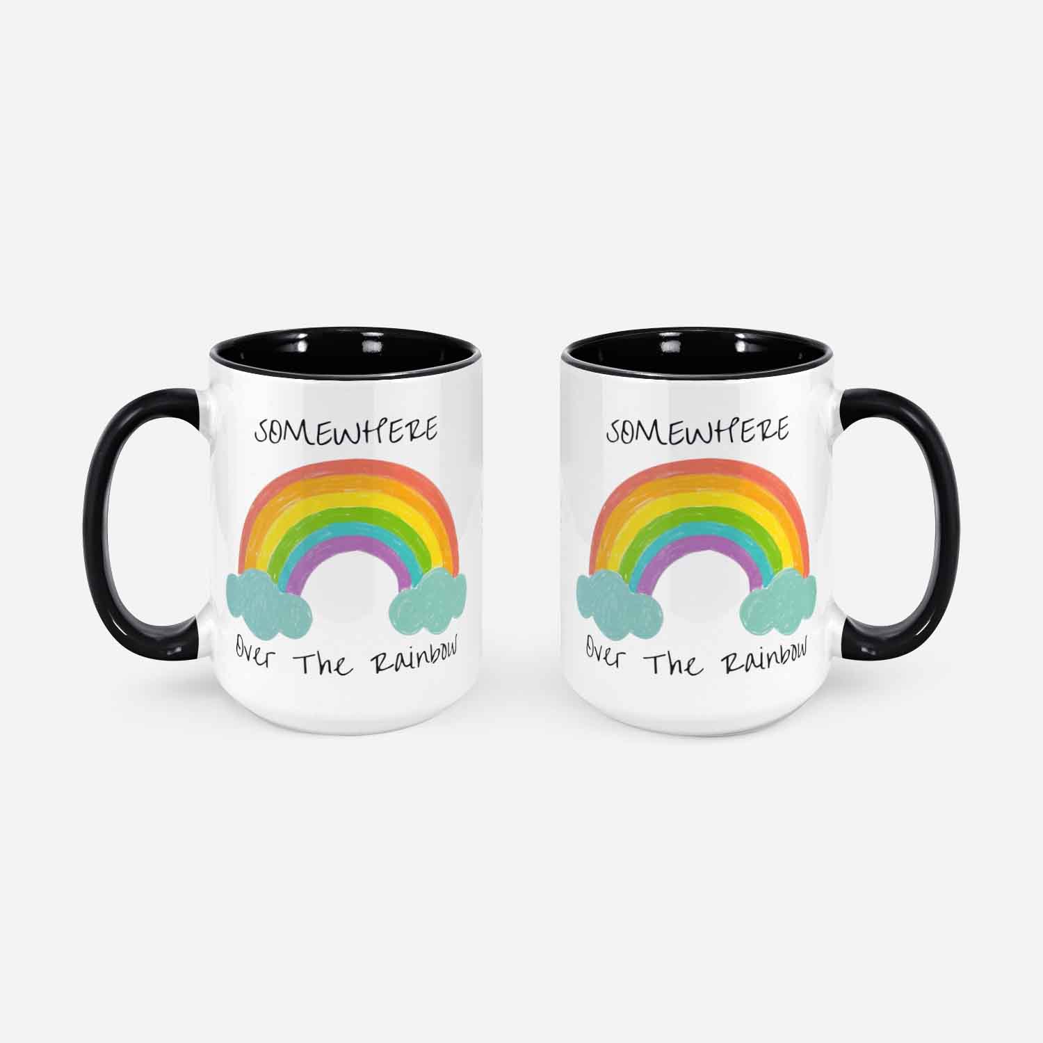 Somewhere Over The Rainbow Rainbow Ceramic Mug Mugs With Lyrics Mugs With Quote