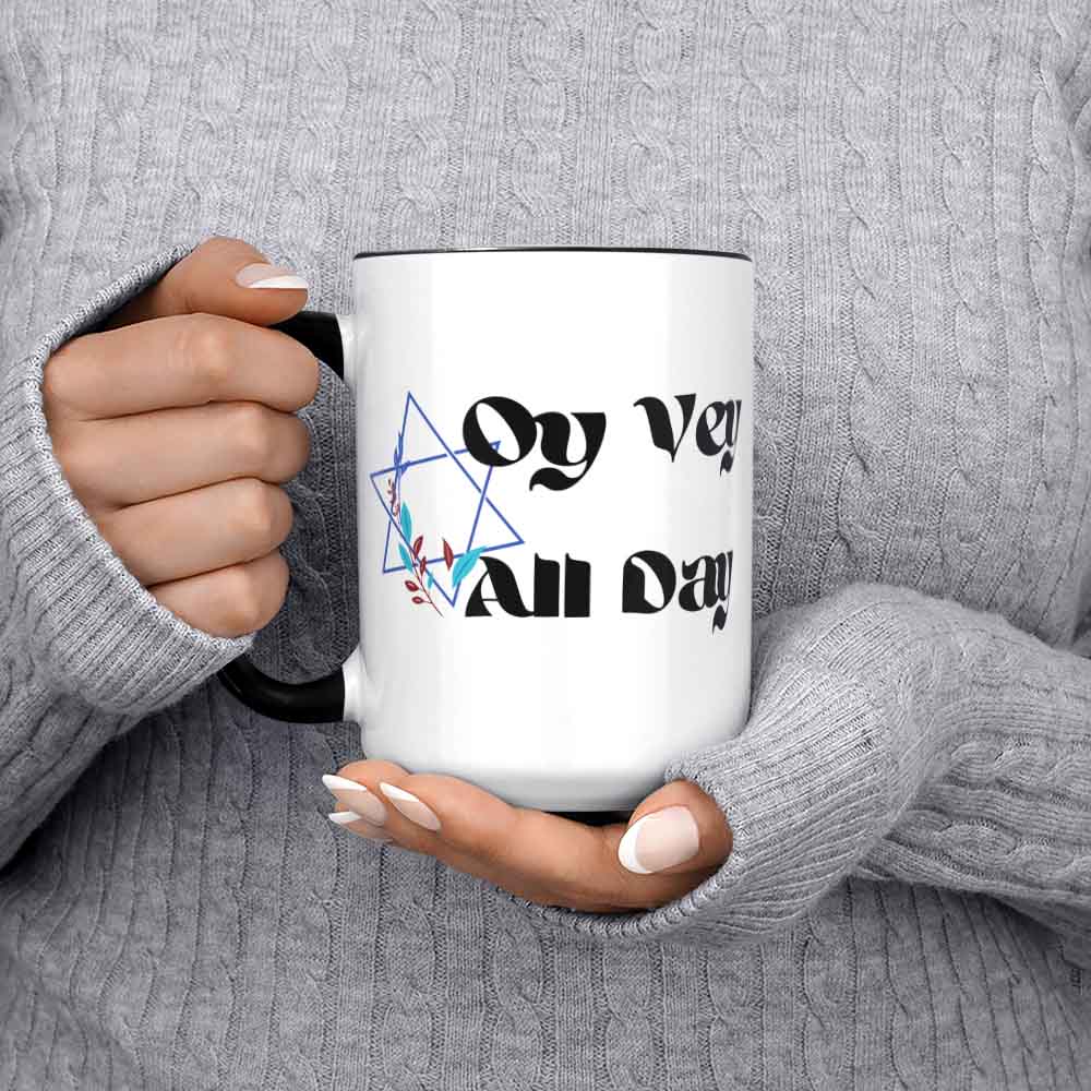 Jewish Gift Coffee Mugful Friend Mug Chatting Hanging Out Girls Night Coffee Lover Tea Lover Judaica Gift Coffee Person Oy Vey All Day