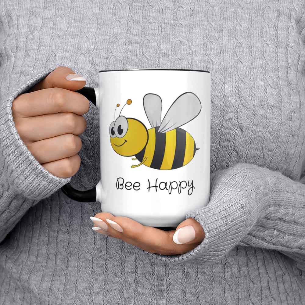 Bee Happy Be Happy Mug Happy Mug Christmas Gift Bumble Bee Coffee Mug Friendship