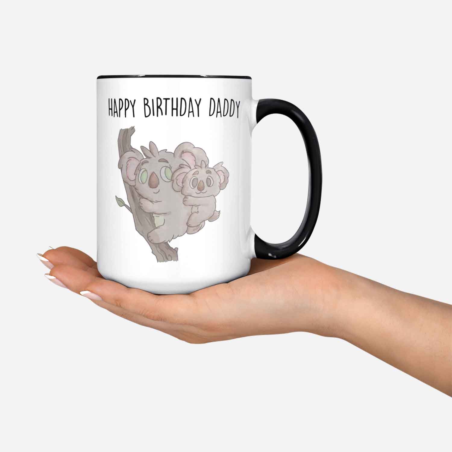 Cute Father Birthday Mug Happy Birthday Daddy Koala Bears White Coffee