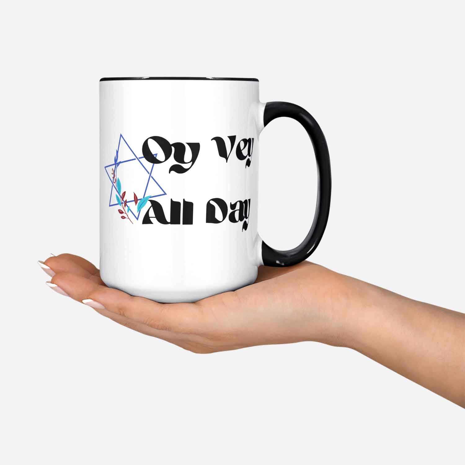 Jewish Gift Coffee Mugful Friend Mug Chatting Hanging Out Girls Night Coffee Lover Tea Lover Judaica Gift Coffee Person Oy Vey All Day