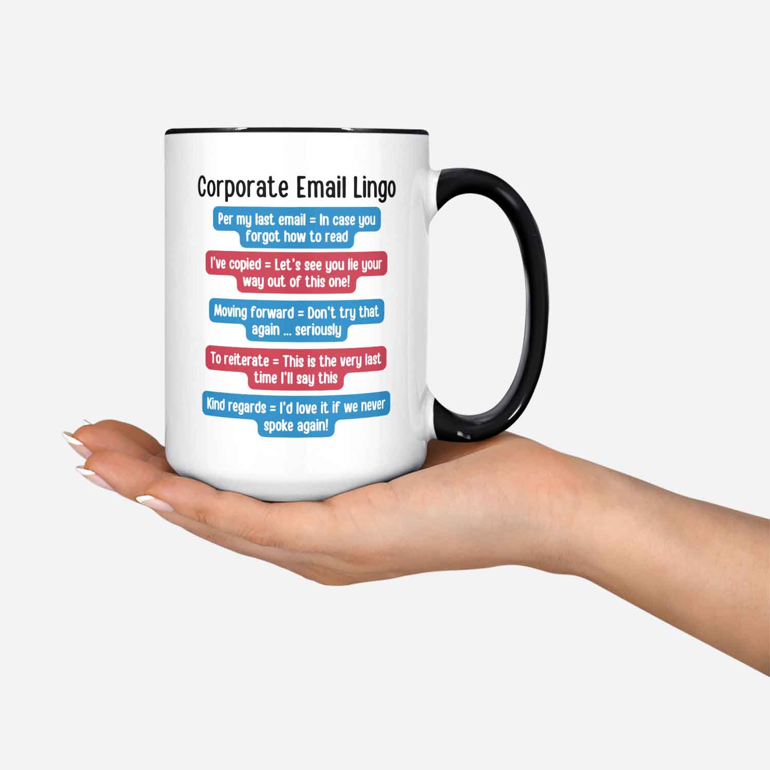 Funny Coworker Mug Corporate Email Lingo Mug Funny Office Worker Mug Funny Email Coffee Cup