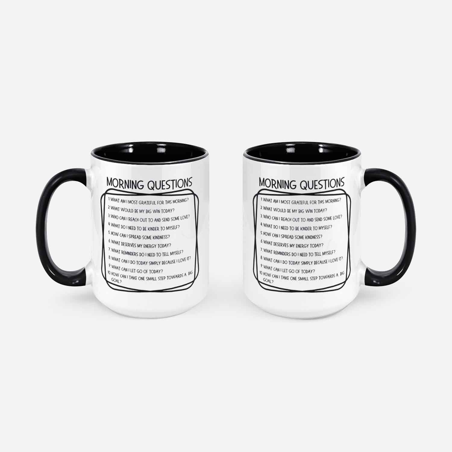 Morning Questions Coffee Mug Mindfulness Coffee Mug Positivity Gift Mental Health Mug Mental Health Gift Get Well Soon Gift