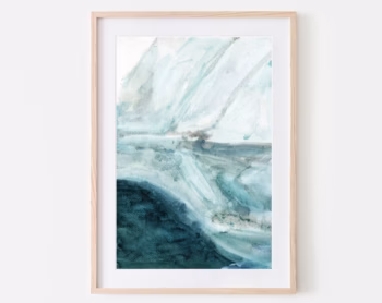 Abstract Wall Art Print Abstract Modern Landscape Turquoise And White Art Modern Art Wall Art Neutral Art Art