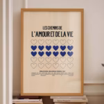 Blue Heart Poster French Exhibition Poster Preppy Blue Poster Blue Heart Print French Prints 18x24 Poster 16x20 Wall Art