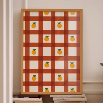 Burnt Orange Poster Trendy Orange Wall Art Retro Wall Art Burnt Orange Wall Art Textile Wall Art Large Retro Poster For Kitchen