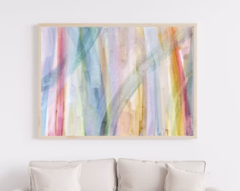 Colorful Wall Art Large Horizontal Print Instant Art Neutral Art Watercolor Art Pastel Watercolor Art Abstract Art Print