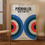 Exhibition French Poster Psycho Killer Quest Ce Que Cest Poster Retro French Wall Art Print Exhibition Red Blue Trendy Print Retro