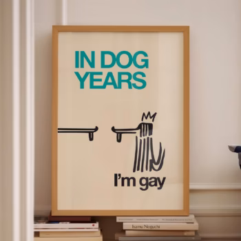 Gay Print Im Gay Queer Art Indie Room Decor Preppy Room Decor Lesbian Art Funny Gay Art Wall Art Trendy Blue Art