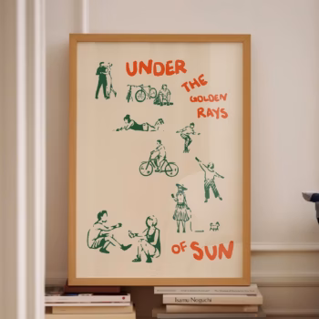 Green And Orange Poster Exhibition Wall Art Green Orange Print Typography Print Hand Drawn Sketch Print Green Print Art