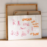 Horizontal Pink And Orange Wall Art Exhibition Wall Art Pink Orange Art Inspiration Poster Horizontal Exhibition Narrow Print