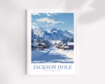 Jackson Hole Travel Print Wall Art Jackson Hole Wall Hanging Home Dcor Jackson Hole Gift Art Lovers Ski Art Lover Gift Wyoming Print