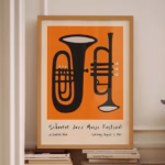 Jazz Poster Trombone Art Classic Music Poster Retro Music Poster Poster Vintage Music Poster And Prints Orange Poster Exhibition
