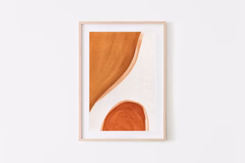 Mid Century Art Instant Burnt Orange Art Wall Art Minimalist Art Print Scandinavian Print Burnt Orange Abstract Wall Art