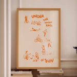 Orange Poster Exhibition Wall Art Aesthetic Wall Art Trendy Orange Print Typography Print Hand Drawn Sketch Print Trendy Print