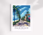 Palm Beach Travel Print Florida Wall Art Palm Beach Wall Hanging Home Dcor Palm Beach Gift Art Lovers Gift Beach Florida Palm Beach Art