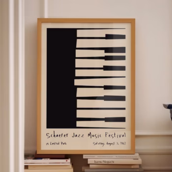 Piano Exhibition French Poster Aesthetic Home Wall Decor Unique Poster Illustration Print Poster Exhibition Vintage Retro Trendy Gift