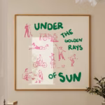 Pink And Green Poster Exhibition Poster Square Wall Art Exhibition Pink Green Print Square Wall Art Hand Drawn Sketch
