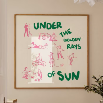 Pink And Green Poster Exhibition Poster Square Wall Art Exhibition Pink Green Print Square Wall Art Hand Drawn Sketch