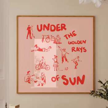 Pink And Red Poster Exhibition Poster Square Wall Art Exhibition Pink Red Print Square Wall Art Pink Hand Drawn Sketch