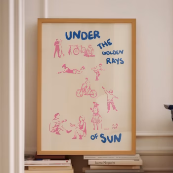 Pink Blue Poster Exhibition Wall Art Aesthetic Wall Art Pink Blue Print Typography Print Hand Drawn Sketch Print Trendy Print