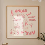 Pink Poster Exhibition Poster Square Wall Art Exhibition Trendy Pink Print Square Wall Art Hand Drawn Sketch