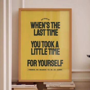 Positive Affirmation Wall Art Retro Uplifting Quote Art Print Self Care Print Yellow Poster Print Self Love Poster And Prints