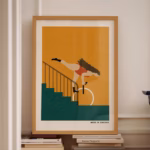 Quirky Wall Art Woman Poster Retro Wall Art Yellow Green Poster Funky Art Preppy Room Decor Poster Print Retro Poster