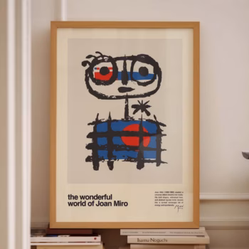 Red Blue Poster Joan Mir Exhibition Wall Art 16x20 Prints Posters Wall Art Living Room Trendy Exhibition Poster Joan Mir Poster
