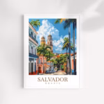 Salvador Travel Print Brazil Poster Salvador Wall Art Salvador Wall Hanging Salvador Gift Lovers Wall Art Brazil Travel Gift