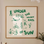 Square Poster Print Green Wall Art Square Wall Art Green Poster Green Retro Poster 10x10 Print Exhibition Poster 30x30 Poster