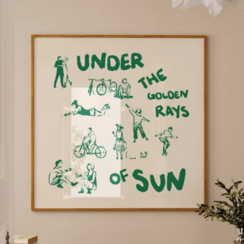 Square Poster Print Green Wall Art Square Wall Art Green Poster Green Retro Poster 10x10 Print Exhibition Poster 30x30 Poster