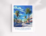 Tallahassee Travel Print Wall Art Florida Wall Hanging Home Dcor Tallahassee Gift Art Lovers Tallahassee Art Lover Gift Tallahassee Art