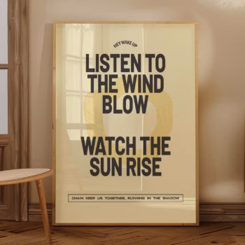 The Chain Music Print Vintage 70s Art Fan Art Music Poster Typography Print Yellow