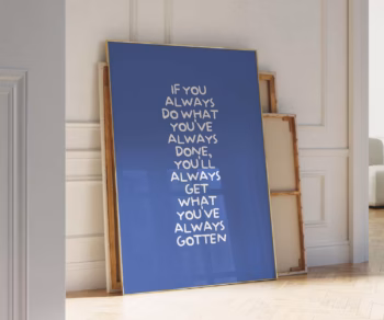 Trendy Blue Poster Hand Drawn Sketch Print Blue Wall Art Aesthetic Wall Art Motivational Art Exhibition Poster Retro Wall Art