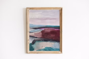 Watercolor Landscape Print Wall Art Nature Modern Art Painting Livingroom Nature Art Turquoise Magenta Art Print